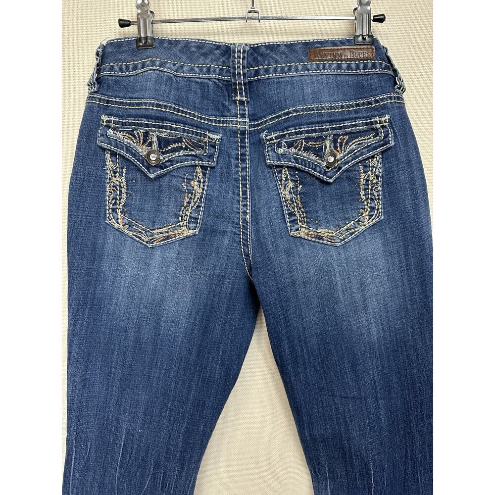 Rhythm in Blues Jeans Women's Size 6 Short Flap Pockets Straight Leg Top Stitch - Picture 14 of 16